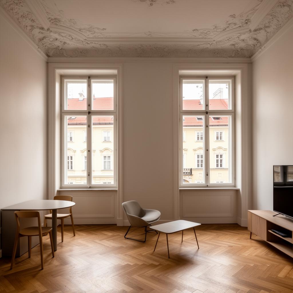 Moderne Wohnanlage mit warmem Fassadenputz
